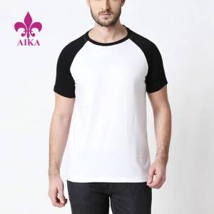 Fabrikspris Anpassad T-shirt för män i bomull Fritidssportkläder Svart Vit T-shirt för män
