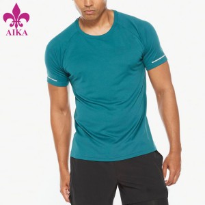 Персонализирано облекло за фитнес, мъжка тениска за фитнес, олекотена тренировъчна тениска с влажен мрежест панел