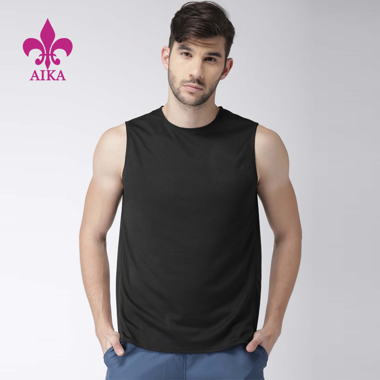 El servei OEM més popular d'assecat ràpid en blanc llisa Muscle Fitness Workout Sport Camiseta de tirants masculina