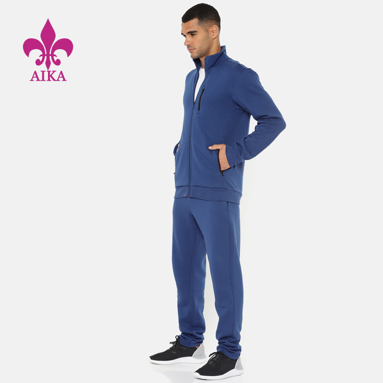Großhandel Custom OEM Hochwertiger Sportbekleidung Herren-Trainingsanzug Fit Trainingsanzug Blank Jogger Sweat Suit