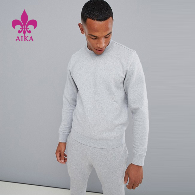High quality Custom O NECK Spring Style Wholesale 100% Cotton Men Workout Sweatshirt
