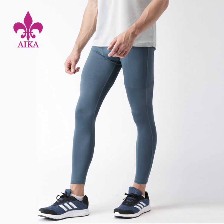 Најевтина цена облека за теретана - Прилагодено лого Трговија на големо со празна памучна машка теретана Спортска долна облека за трчање хеланки – АИКА