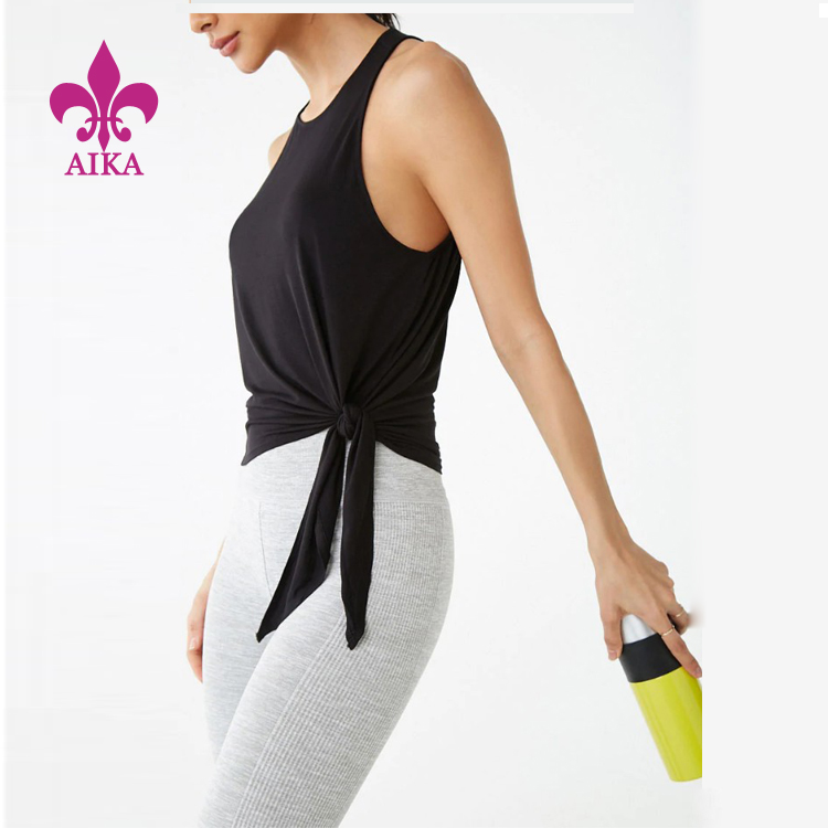 OEM logo tersuai borong gaya baru o-leher kosong wanita gym yoga tank top