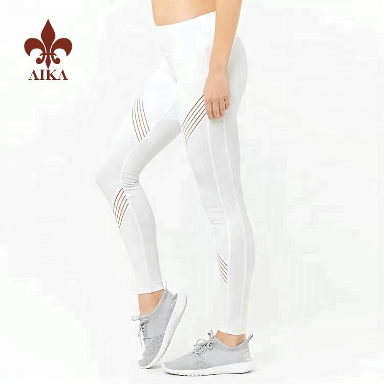 Visokokvalitetni seksi grudnjak gaćice novog dizajna Prilagođene mrežaste bijele ženske hlače za jogu