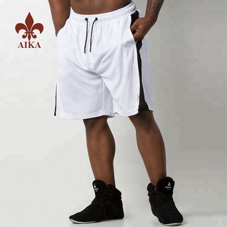 Pantalons curts de gimnàs de bàsquet de bàsquet per a homes d'alta qualitat i dissenys personalitzats de tela spandex de quatre vies