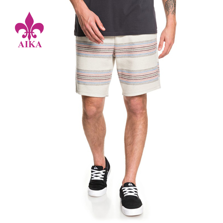 Žhavý výprodej velkoobchodní móda Ležérní styl pruhované sportovní teplákové šortky pro muže