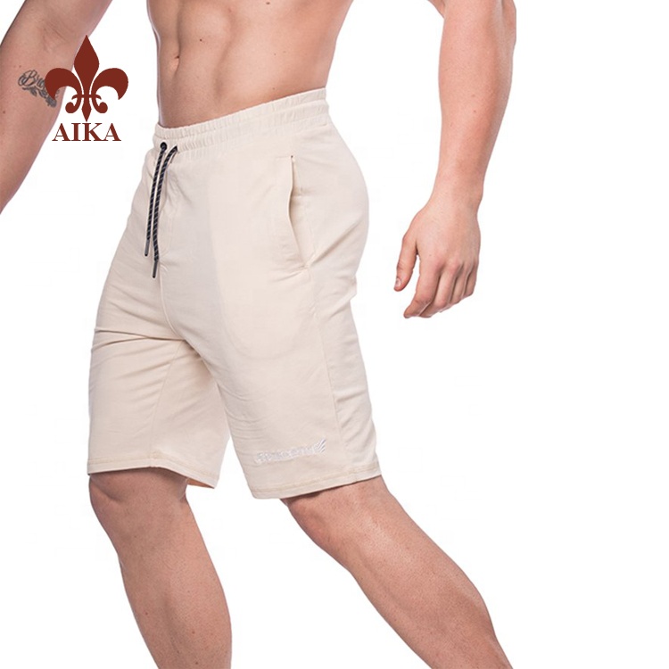 Нестандартні 95% бавовна 5% спандекс махрова тканина оптом чоловічі прості спортивні шорти для фітнесу