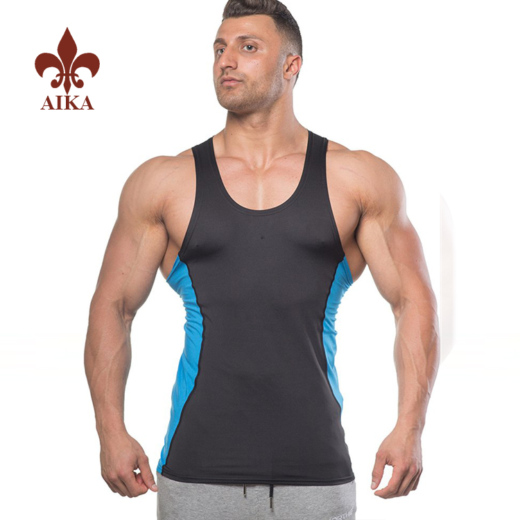 Högkvalitativt anpassat quick Dry slim fit linne för män med enkel gym stringer