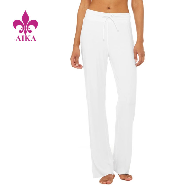 Wholesale Women Sports Leggings - On-trend Custom Wide-leg High-waist Easy Cinch Pant Women Gym Workout Pants – AIKA