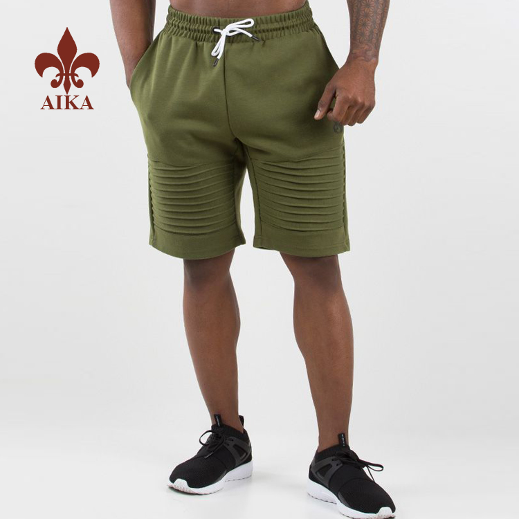 Pantalons curts esportius verds de l'exèrcit a l'engròs personalitzats per a gimnàs d'entrenament per a homes