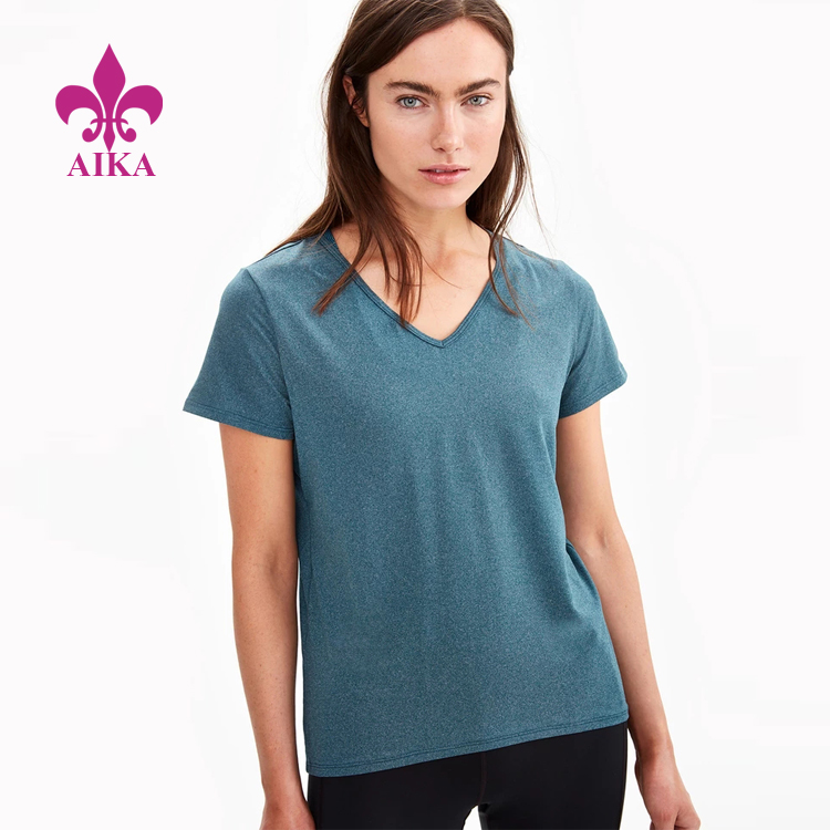 déi populärste Casual Fraen T-Shirt Réck Top Stitch Design Fitness Sportswear Tops
