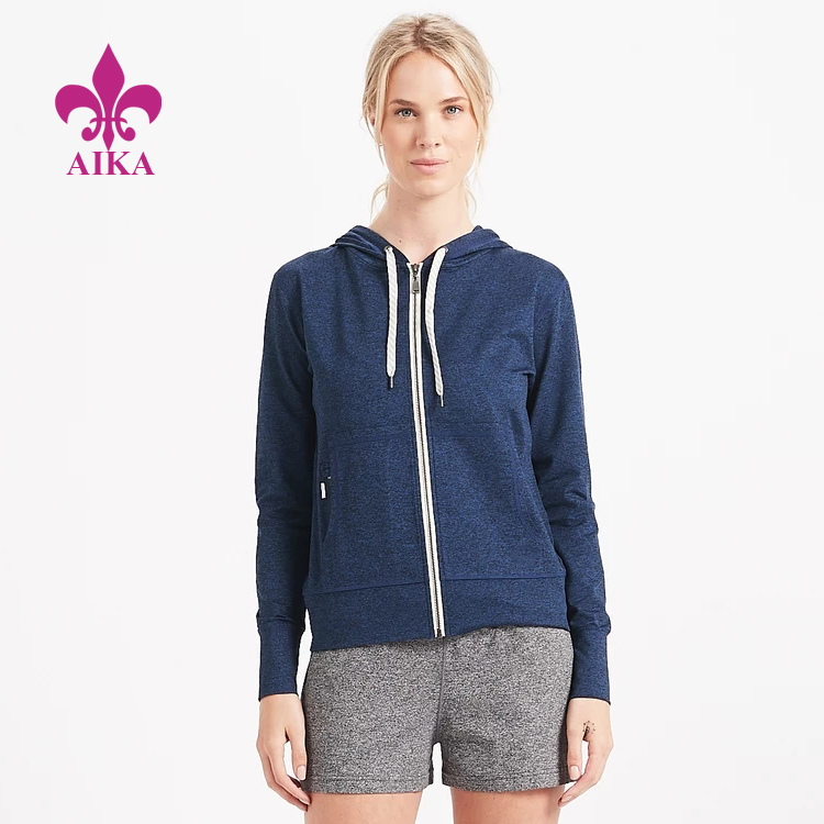 Os esportes personalizados vestem a parte superior da sweatsuit dos esportes do revestimento do hoodie do desempenho das mulheres de secagem rápida