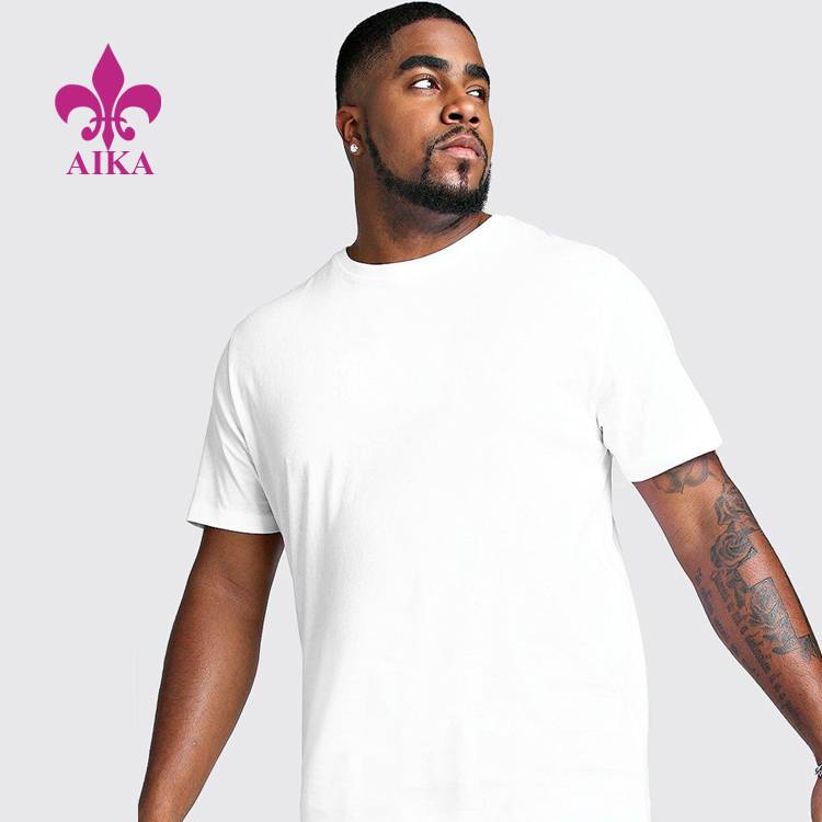 Camiseta de corrida masculina com preço super mais baixo - atacado com impressão de algodão personalizada ajuste muscular corrida treino esporte academia camiseta para homem - AIKA