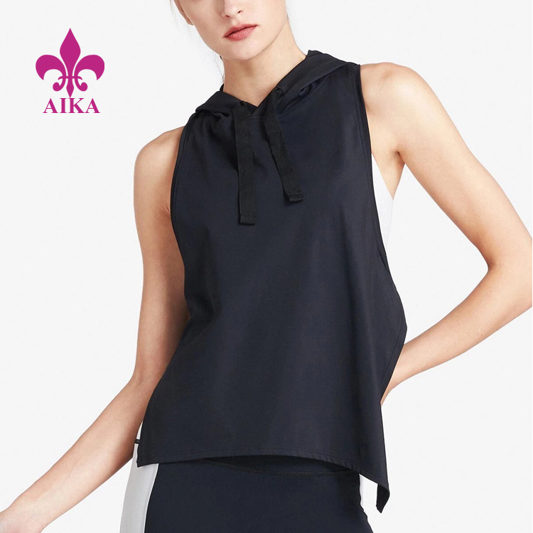 New Popular Style Casual Slit Design Women Gym Vest Tank Waistcoat Hoodieless Sleeveless