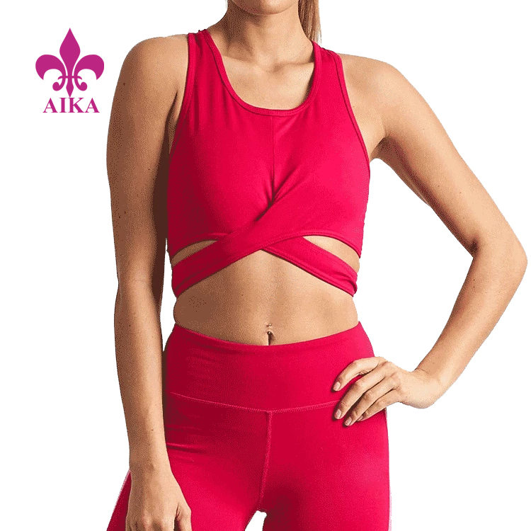 Fashion Yoga Wear Design Stretch Fabric ფიტნეს დარბაზის ტანსაცმელი ქალის სპორტული ბიუსტჰალტერი