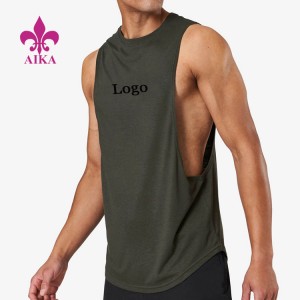 Best Seven Athletic Wear Men Gym Custom Logo Printing Drop Armhole Sportswear Tank Top