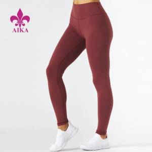 Lav MOQ Høj talje med ryg V søm Leggings Fitness Gym Yoga Bukser Til Kvinder