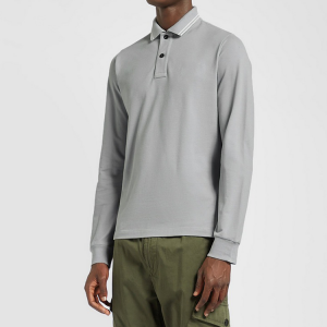 Custom Design Breathable Front Button Thupelo ea Sleeve Long Sleeve Polo T shirt For Men