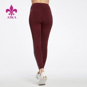 Oanpaste merk Track Pants Color Block Fitness High Waist Yoga leggings foar froulju