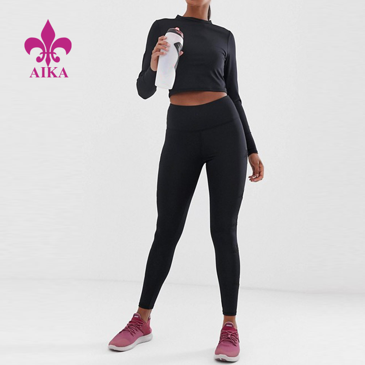 طراحی مد شلوار لی ورزشی یوگای مشبک تناسب اندام برای زنان