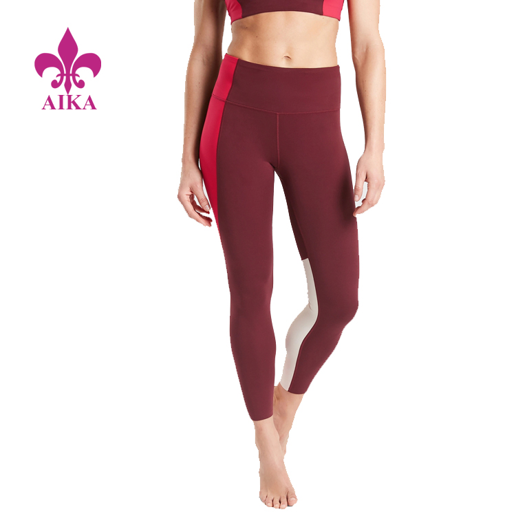 Mebala e Ncha ea ho Fihla ea Nylon Spandex Mix Yoga Tights Compression Gym Pants Bakeng sa Basali