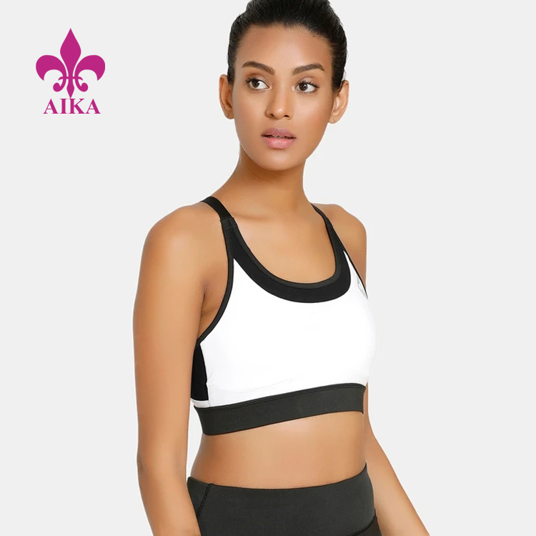 OEM kvinnor snygga färg kontrast sportkläder löpning yoga fitness sport yoga bh