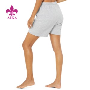 Hoge taille elastische band Aanpassen Training Casual Style Gym Wear katoenen shorts voor dames