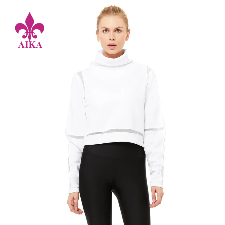 Good Wholesale Vendors  Yoga Sets Fitness - Custom Fashion Design Breathable Mesh Cropped Long Sleeve Top Sports T-shirt for Women – AIKA