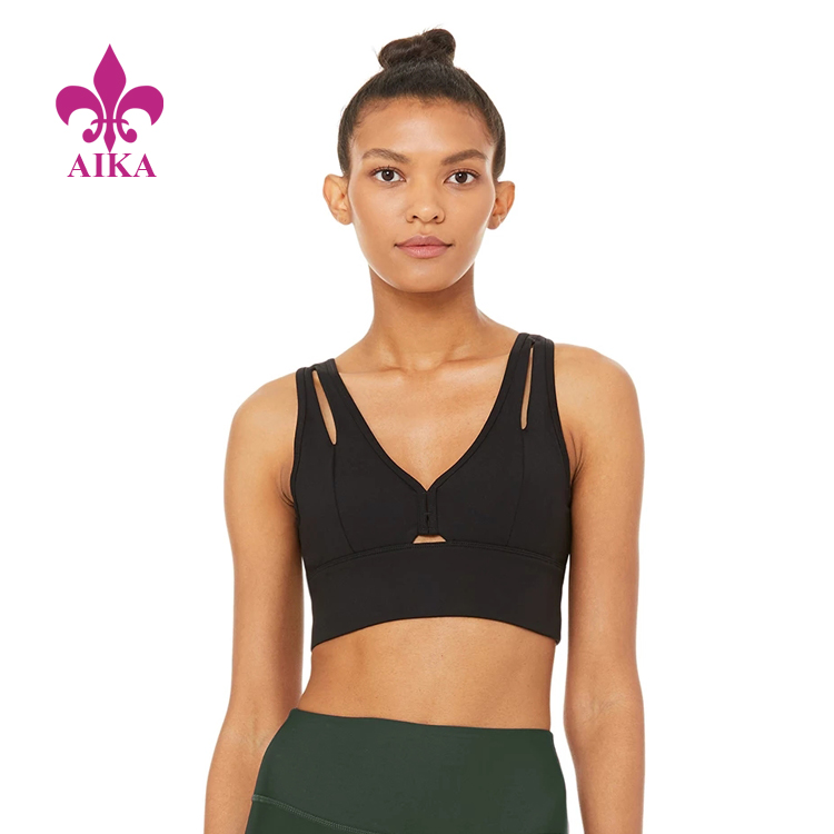 Prilagođeni novi modni dizajn V izrez, ultra udobni izrezi s prednje strane, ženski sportski joga grudnjak
