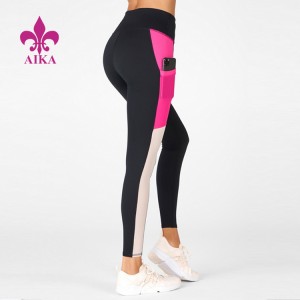 Hett säljande mode Yogabyxor för damer anpassade färgblock Gym Wear Leggings för kvinnor