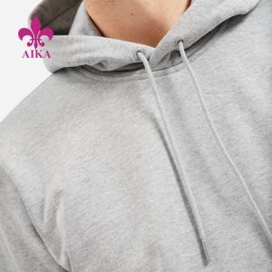 Wholesale Jogger Wear Autumn Lightweight French Terry Plain Gray Hoodie Tsika
