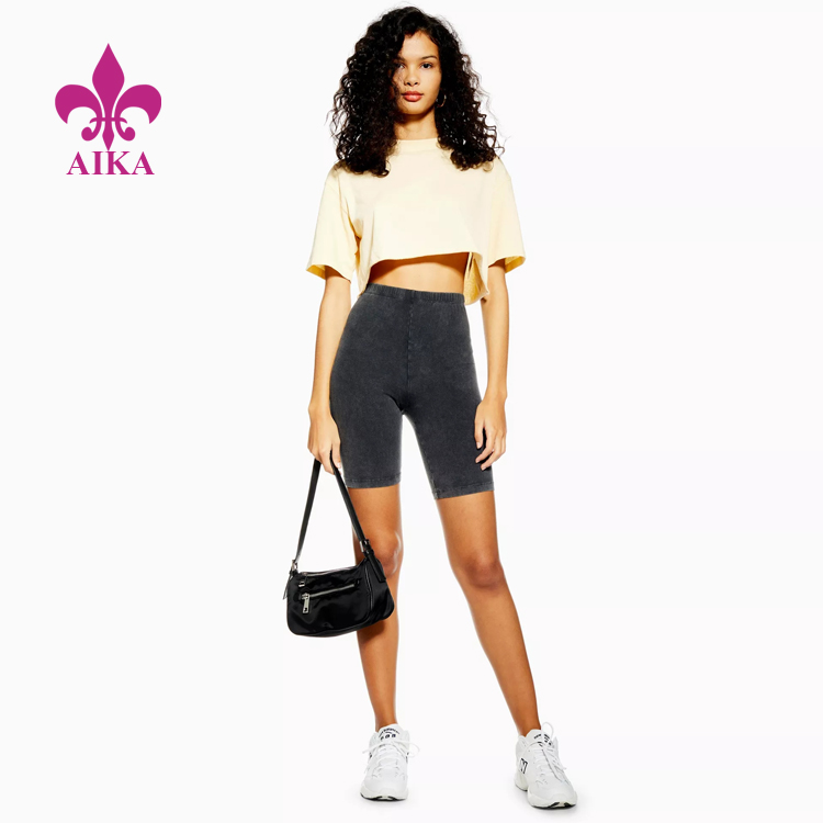 Ny design Populära Custom Slim Fit Lättviktssport Yoga Cykel Shorts för kvinnor