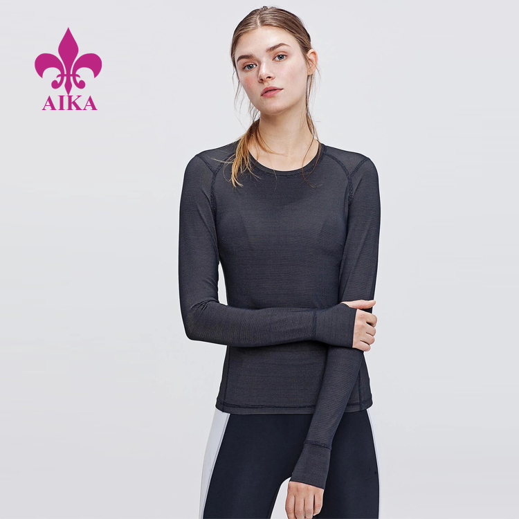 Women Active Wear Breathable Slim Fit Quick Dry Long Sleeve Top Sports T-shirt