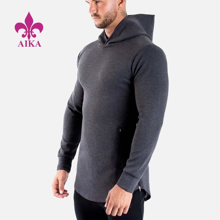 Grossist bra kvalitet vanlig slim fit bekväma activewear löpning fitness hoodies för män