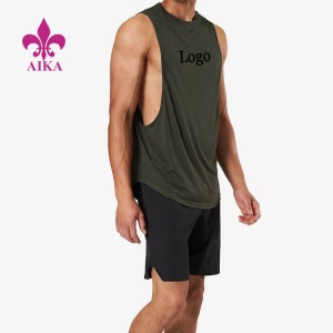 Bestverkopende atletische kleding Heren Gym Custom Logo Pritning Drop Armhole Sportswear Tanktop