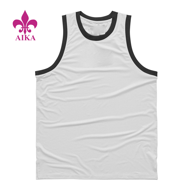 Polyester Spandex Breathable Mesh Gym Singlet Compression Sport Tank Top for Men