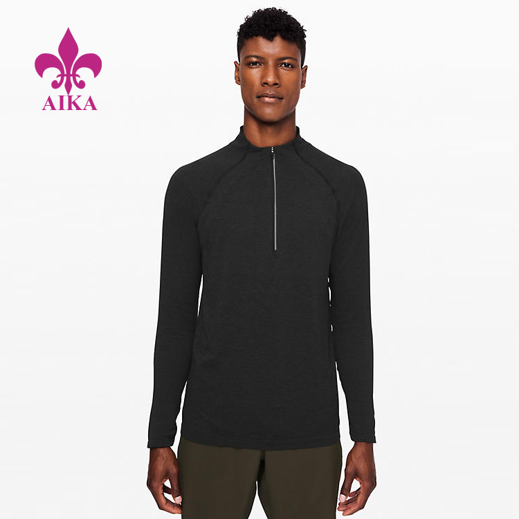 Custom Wholesale Warm Half Zip Comfortable Running Sports Sweatshirt for Men