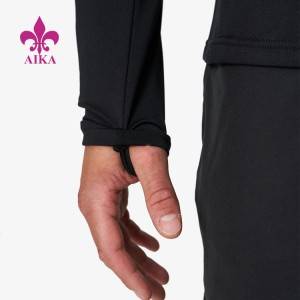 Højkvalitets OEM sportstøj brugerdefineret moderigtigt plaid fleece jakke med lynlås til mænd med hul til tommelfinger
