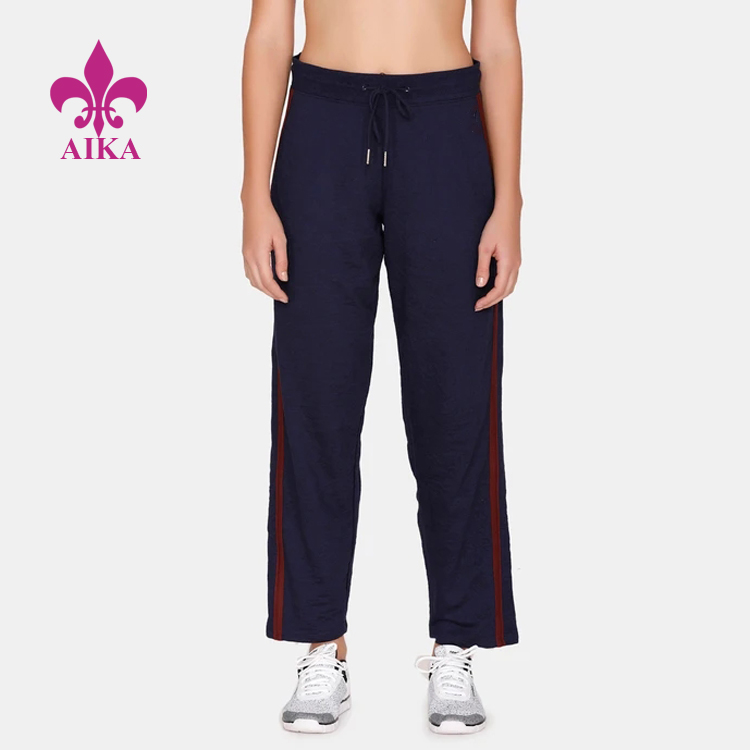 Wholesale Custom Plain Stripe Regular Fit Track Pants Jinan Sports Yoga Joggers