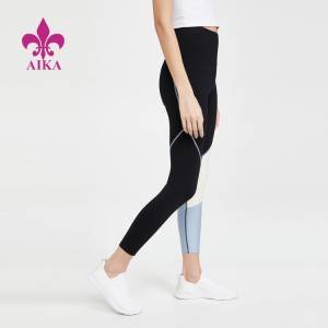 Akciós Egyedi színű blokk Fitness jóganadrágok divatos leggingsek női edzőtermi viselet