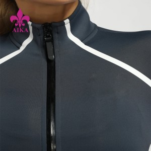 Kounga Pai Wholesale Nylon Spandex Slim Fit Crop Zipper Jacket Mo nga Wahine Taakaro