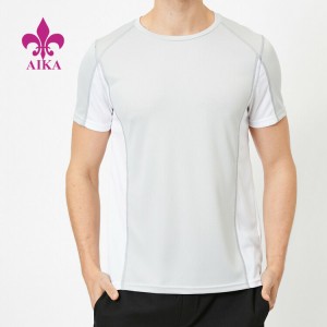 OEM оптовая продажа быстросохнущая одежда для фитнеса из полиэстера для мужчин на заказ сетчатые футболки для спортзала