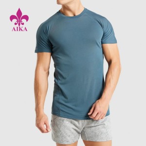 Պատվերով լոգո Ասեղնագործության կոմպրեսիոն վերնաշապիկ Պոլիեսթեր Quick Dry Breathable Gym T Shirt տղամարդկանց համար