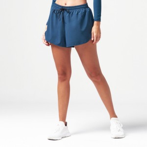 OEM Wholesale Polyester Spandex Drawstring Cintura Corsa Corsa Gym Shorts Per E donne
