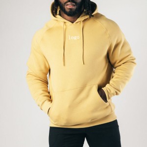 I-French Terry Cotton Raglan Sleeve Men Workout Pullover Custom Hoodies ngePocket