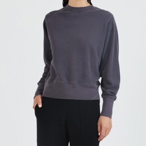 Fektheri Price Cutom Logo Printing Plain Cotton Workout Sweatshirt For Women