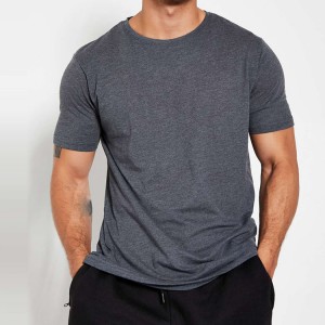 Pakyawan Mataas na Kalidad ng Polyester Muscle Fitted Custom Logo Gym Workout T Shirt Para sa Mga Lalaki