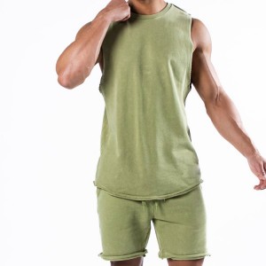 OEM høykvalitets French Terry Cotton Cut Off Men Custom Plain Fitness Workout Tank Tops