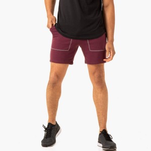Celana Pendek Olahraga OEM Serut Pinggang Kontras Jahitan Lalaki Gym Workout Shorts