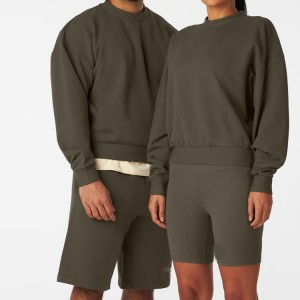 Dessuadores de jersei unisex en blanc amb logotip personalitzat llisos 100% cotó per a dones i homes